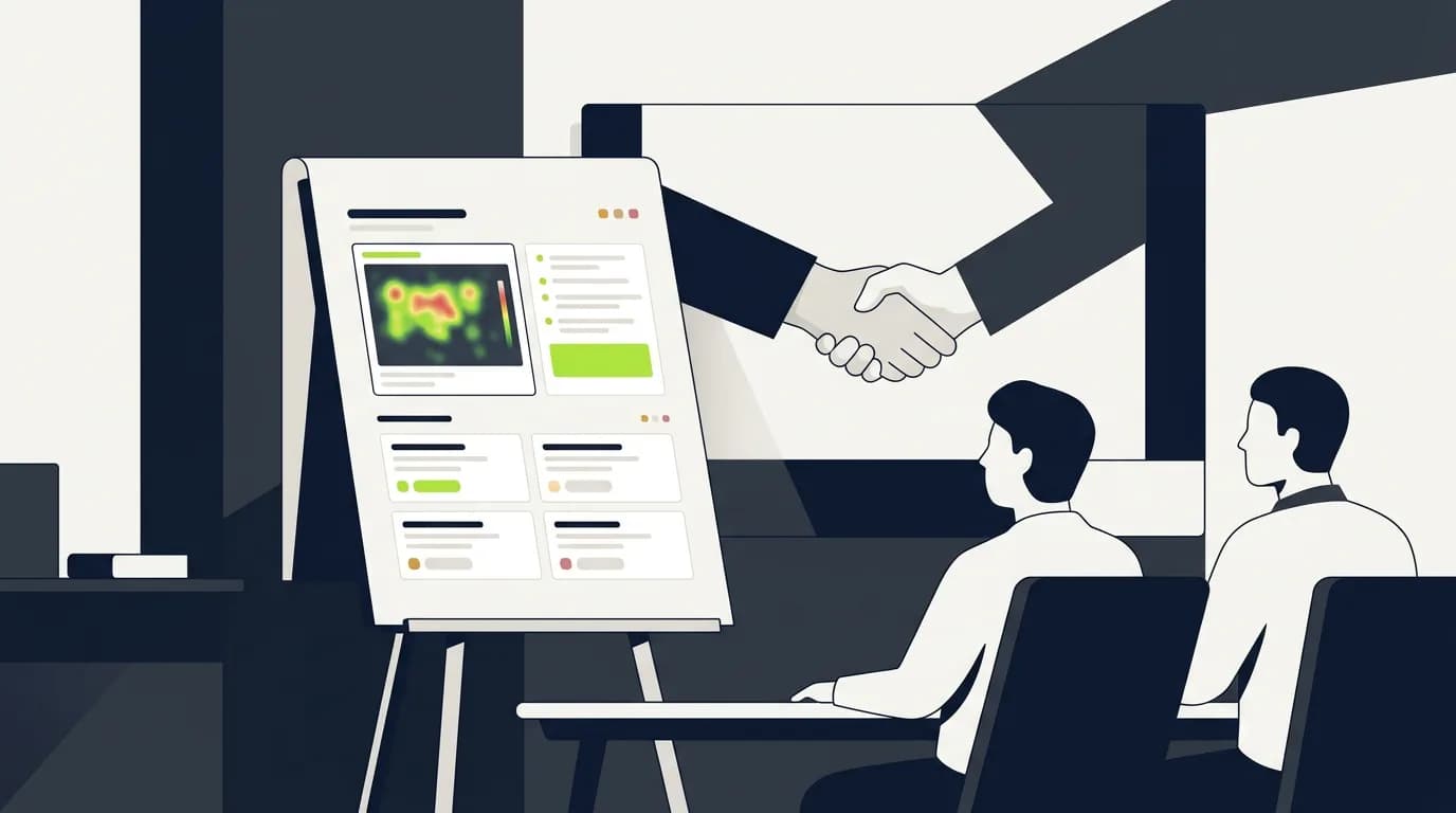 AdVizion product visual with uploaded ad, heatmap, Decision Report, generated variant, and project memory